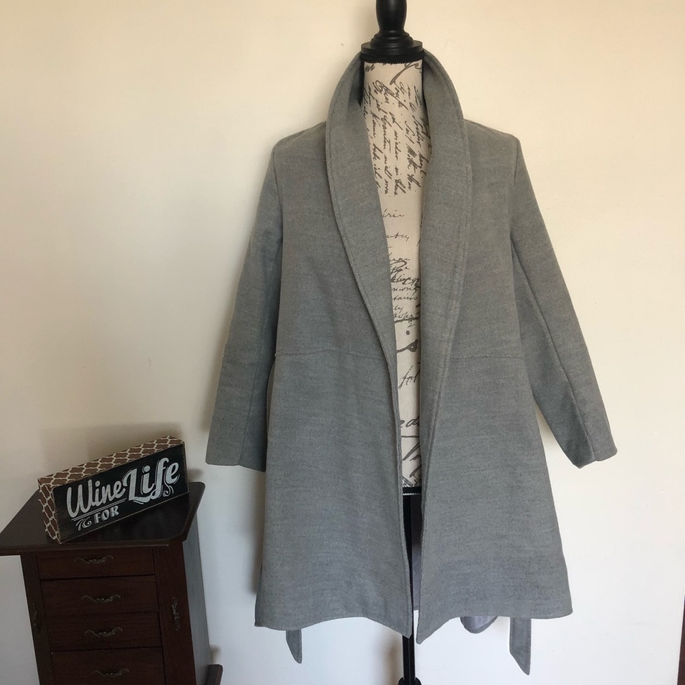Feibisi Robbed Long Coat Jacket